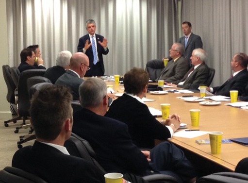 Mike Sutter, Sutter Masonry; Sen. Jeff Flake (R-AZ); Colleen Sutter, Sutter Masonry; Lisa Prichard, Arizona Masonry Guild.