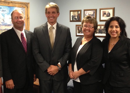 Mike Sutter, Sutter Masonry; Sen. Jeff Flake (R-AZ); Colleen Sutter, Sutter Masonry; Lisa Prichard, Arizona Masonry Guild.
