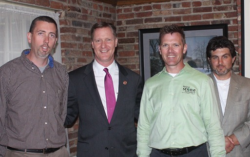 Paul Oldham, Ollier Masonry; Rep. Steve Stivers (R-OH); Joe Buechel,  Natural Stone Veneers International; Joe Bonifate, Arch Masonry.