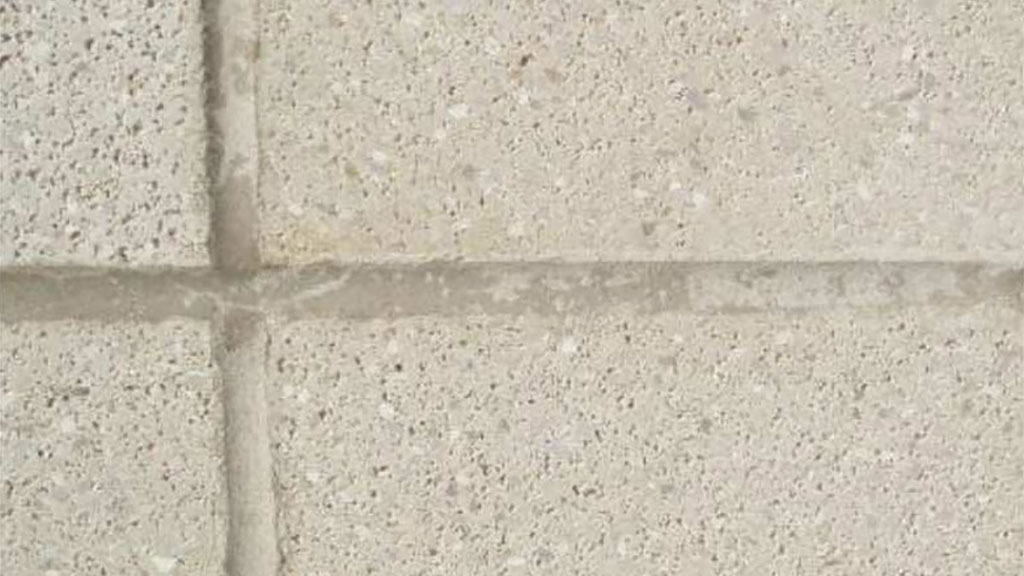 Surface mottling of a mortar joint.