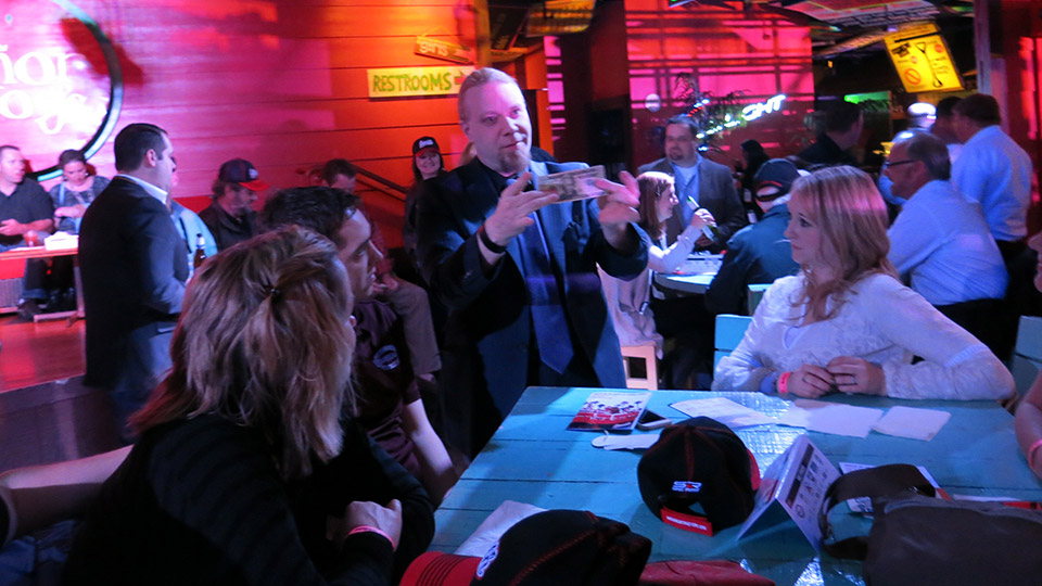 A magician kept guests entertained during MCAA’s South of 40 event, which was held at Señor Frogs.