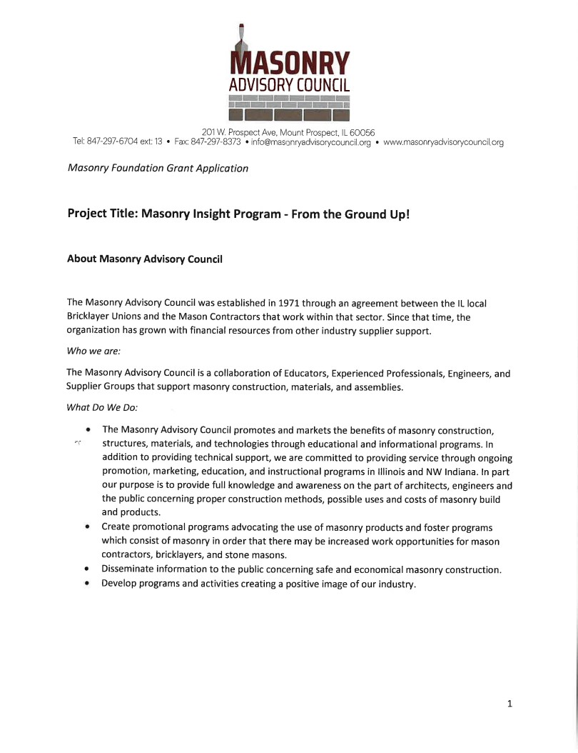 MAC Masonry Insight Program